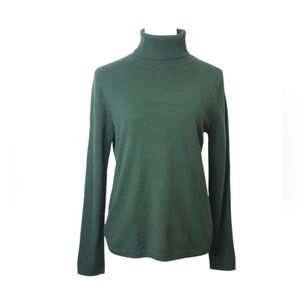 Cashmere Collection Turtleneck Sweater Green Sz M St. Patricks Day Quiet Luxury